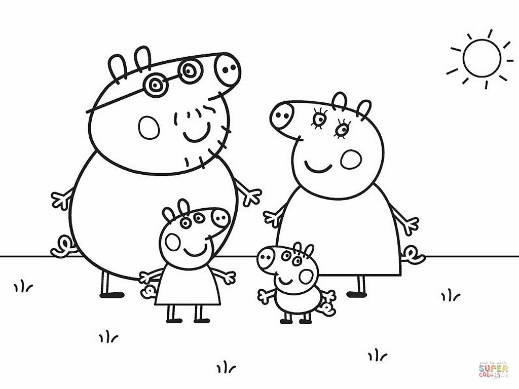 Peppa Pig And Her Family Peppa Pig Coloring Pages Peppa Pig And Her Family Peppa Pig Coloring Pages