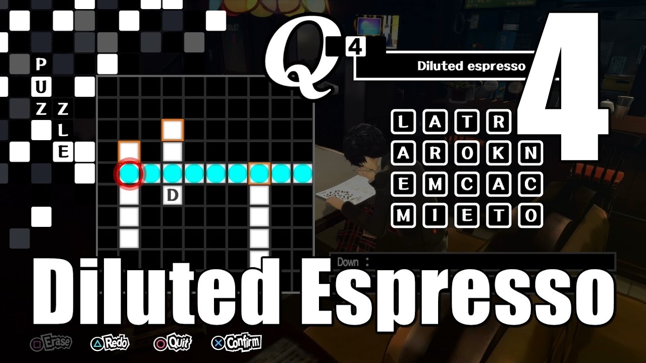 Persona 5 Crossword Puzzle Q4 Diluted Espresso YouTube Persona 5 Crossword Puzzle Q4 Diluted Espresso YouTube