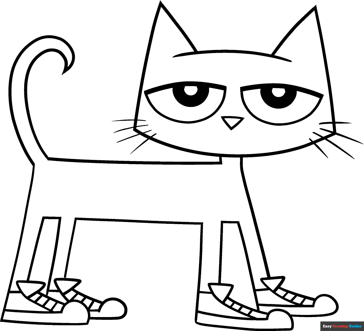 Pete The Cat Coloring Page Easy Drawing Guides Pete The Cat Coloring Page Easy Drawing Guides