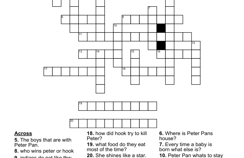 Dog In Peter Pan Crossword