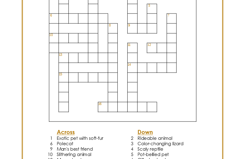 Pet Snakes Home Crossword Clue