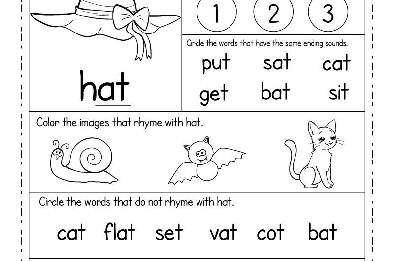 Phonics Pages For Kindergarten