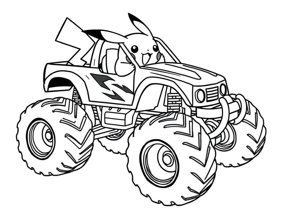 Pikachu Monster Truck Coloring Page Free Printable Coloring Page Pikachu Monster Truck Coloring Page Free Printable Coloring Page