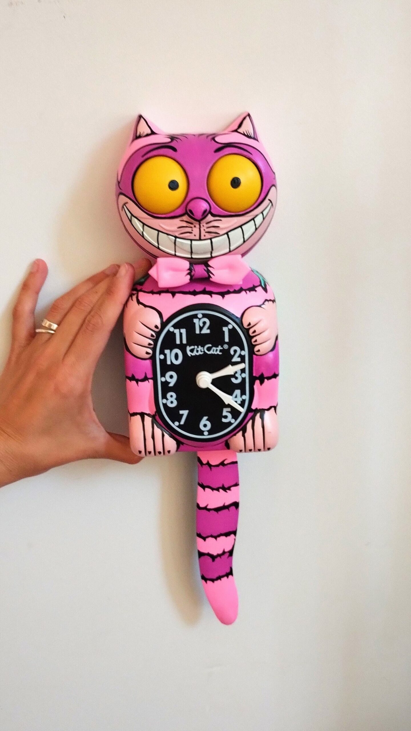 Pink Cheshire Cat Kit cat Klock Custom Clock Original Art Custom Painted Alice In Wonderland X Gabbie One Of A Kind Etsy