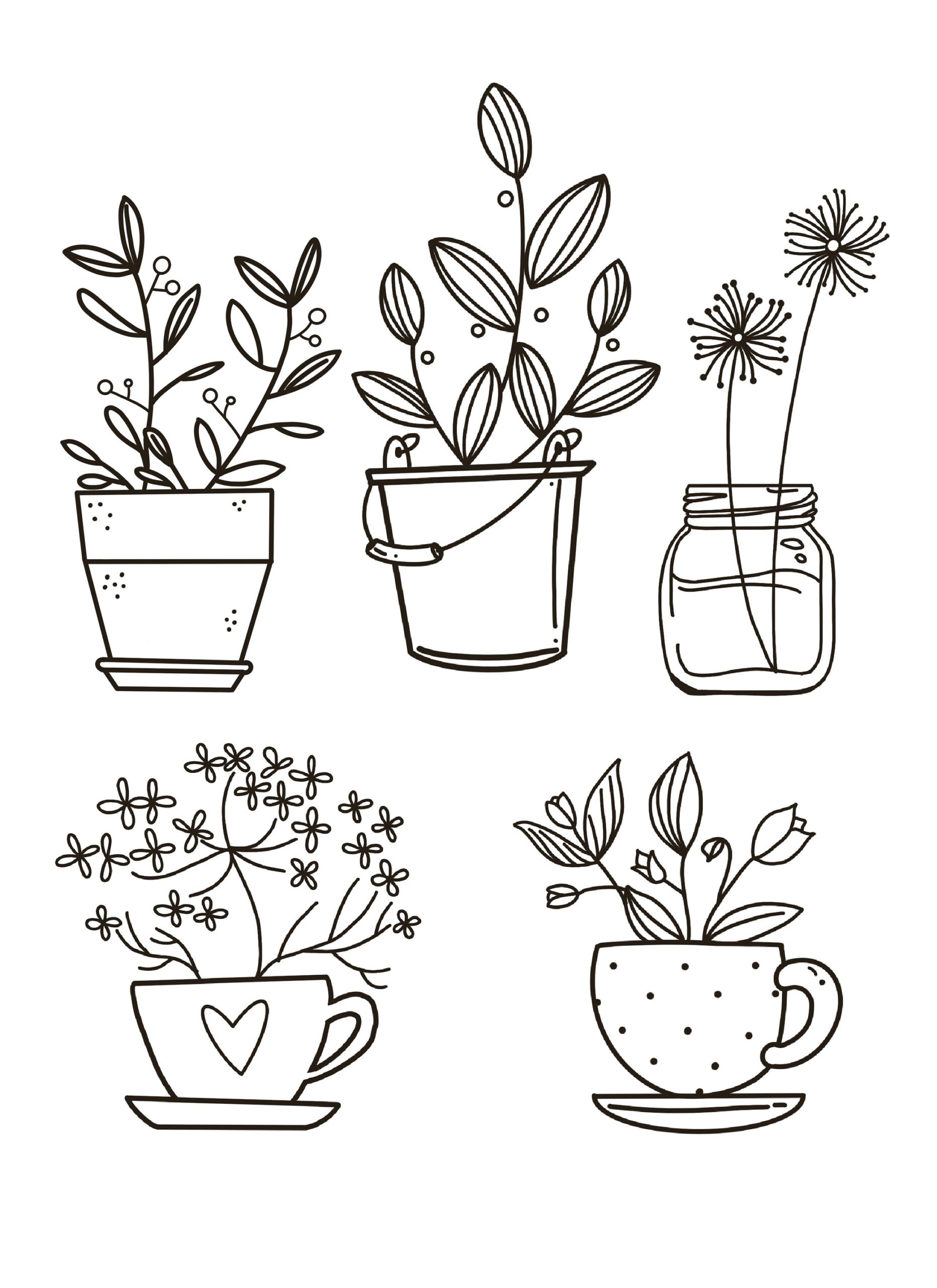 Plant Coloring Pages Relaxing Adult Kids Activity PDF Download Etsy Plant Coloring Pages Relaxing Adult Kids Activity PDF Download Etsy