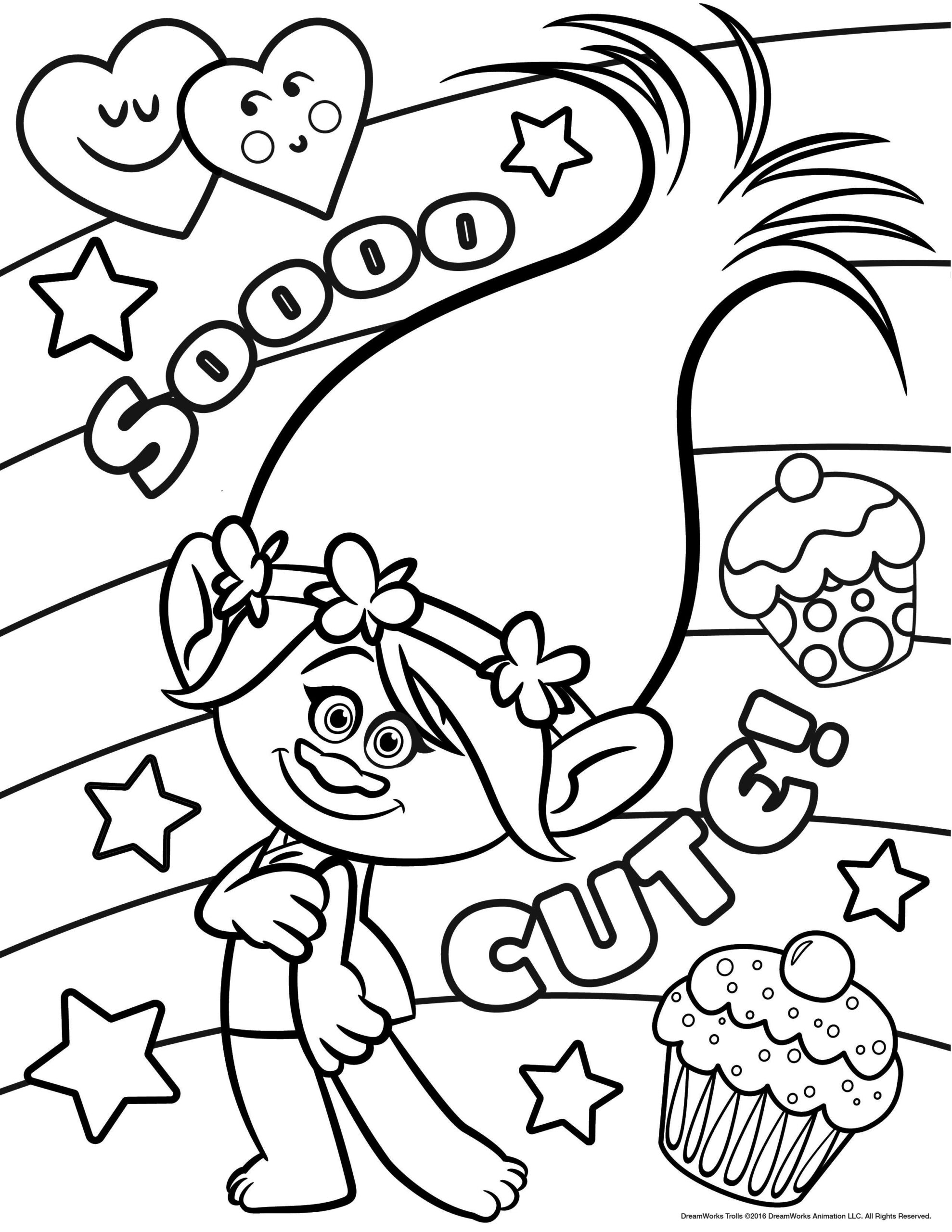 Poppy So Cute Trolls Coloring Pages Poppy So Cute Trolls Coloring Pages