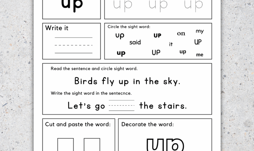 Pre K Sight Words Worksheets