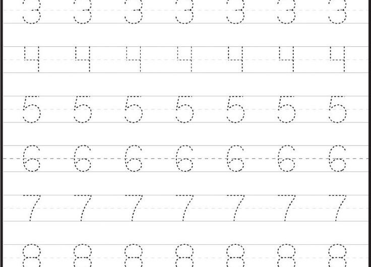 Preschool Number Tracing Pages