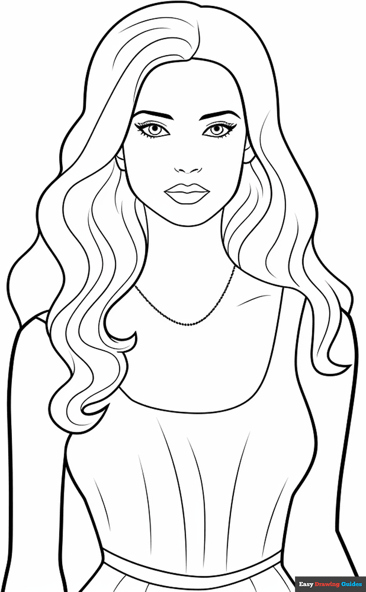 Pretty Barbie Coloring Page Easy Drawing Guides Pretty Barbie Coloring Page Easy Drawing Guides