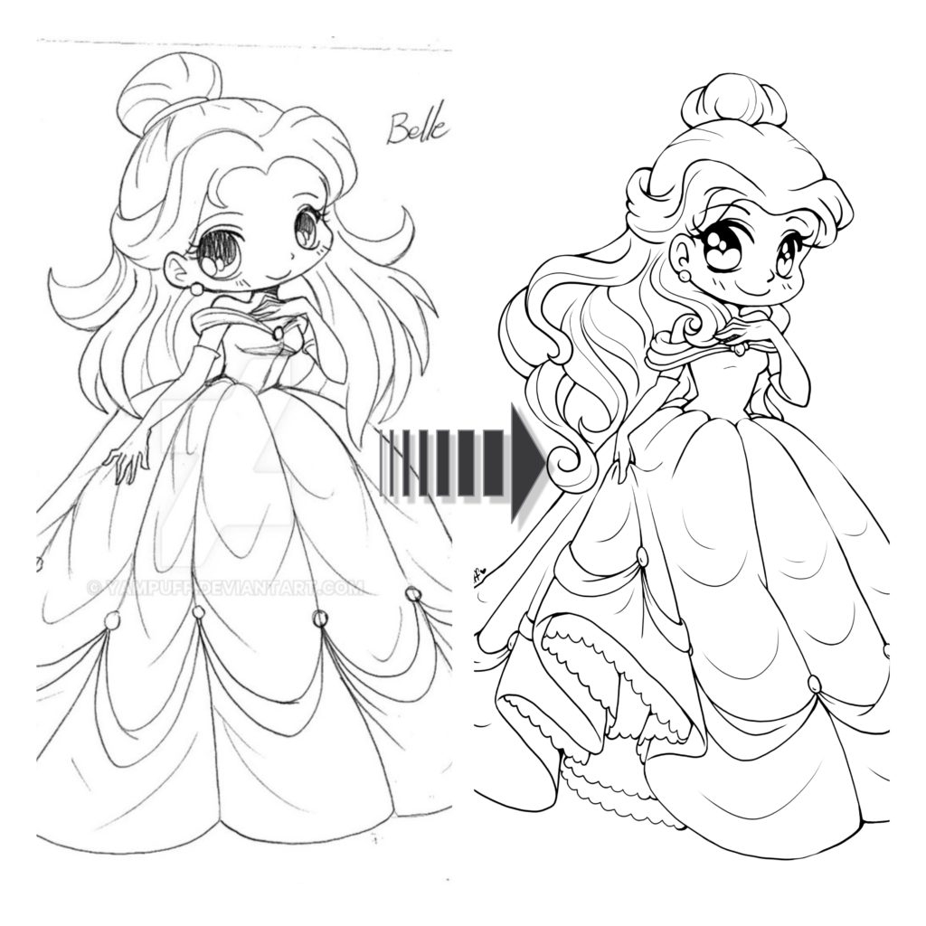 Princess Belle Lineart Beauty And The Beast YamPuff s Stuff Princess Belle Lineart Beauty And The Beast YamPuff s Stuff