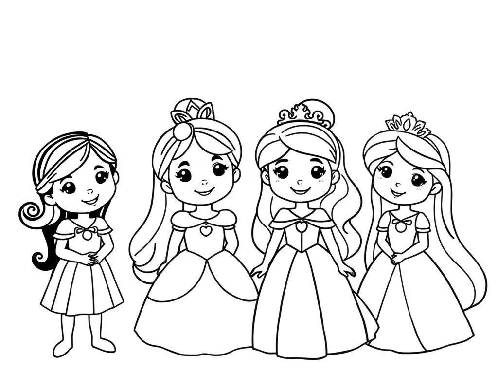 Princesses Coloring Page Free Printable Coloring Page Princesses Coloring Page Free Printable Coloring Page