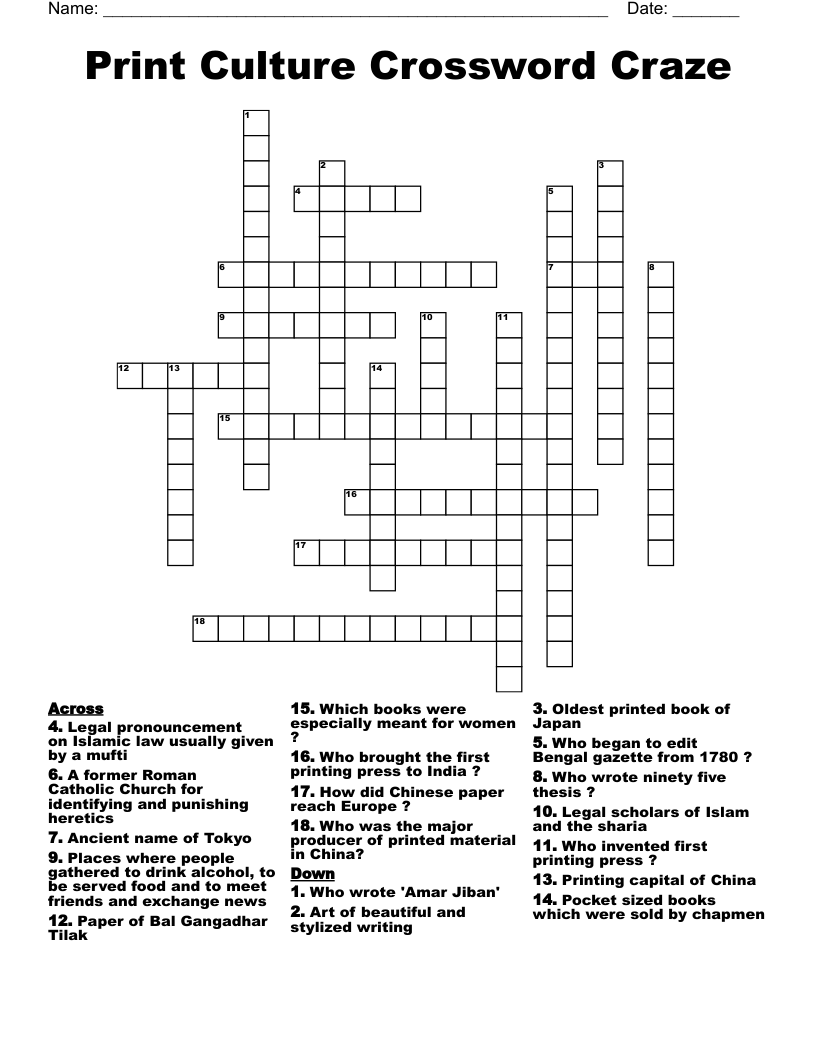 Print Culture Crossword Craze WordMint Print Culture Crossword Craze WordMint