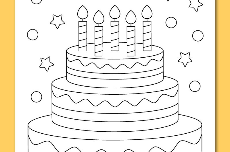 Coloring Pages Of A Birthday Cake