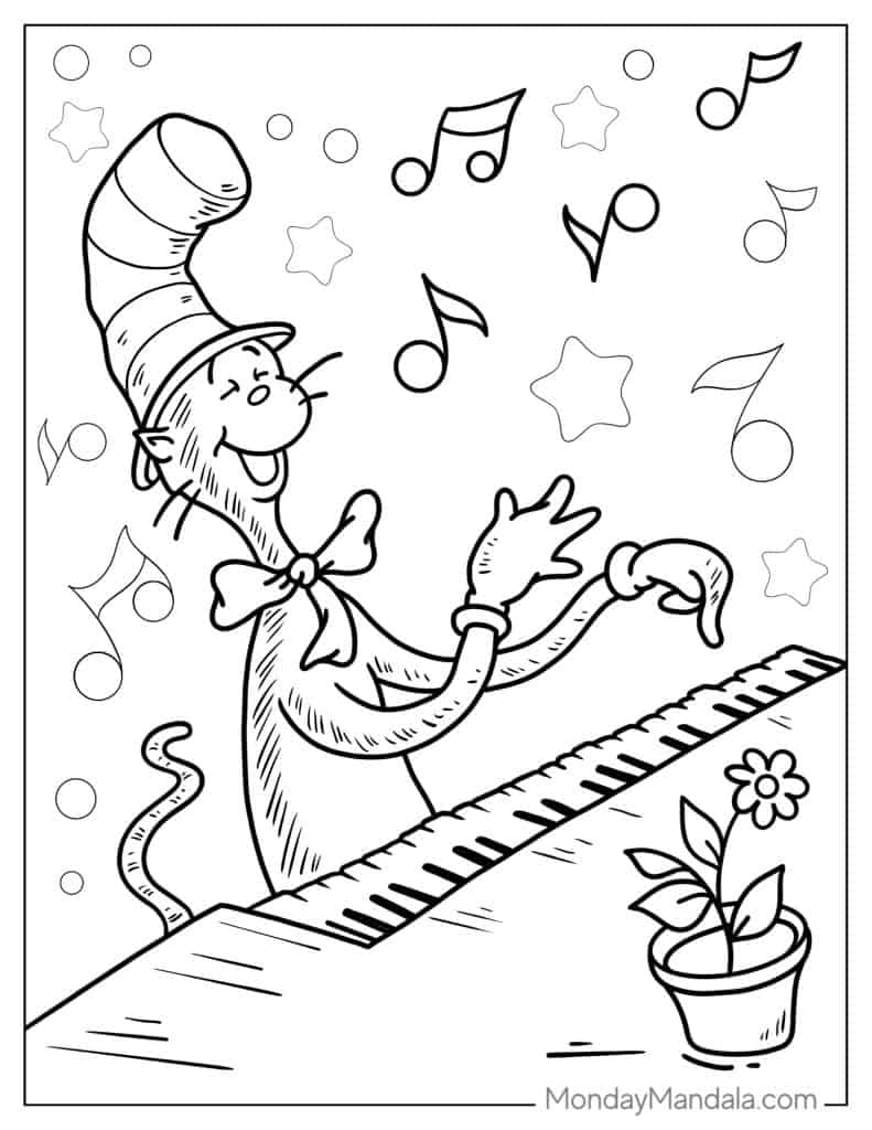 cat in the hat coloring pages cat in the hat coloring pages