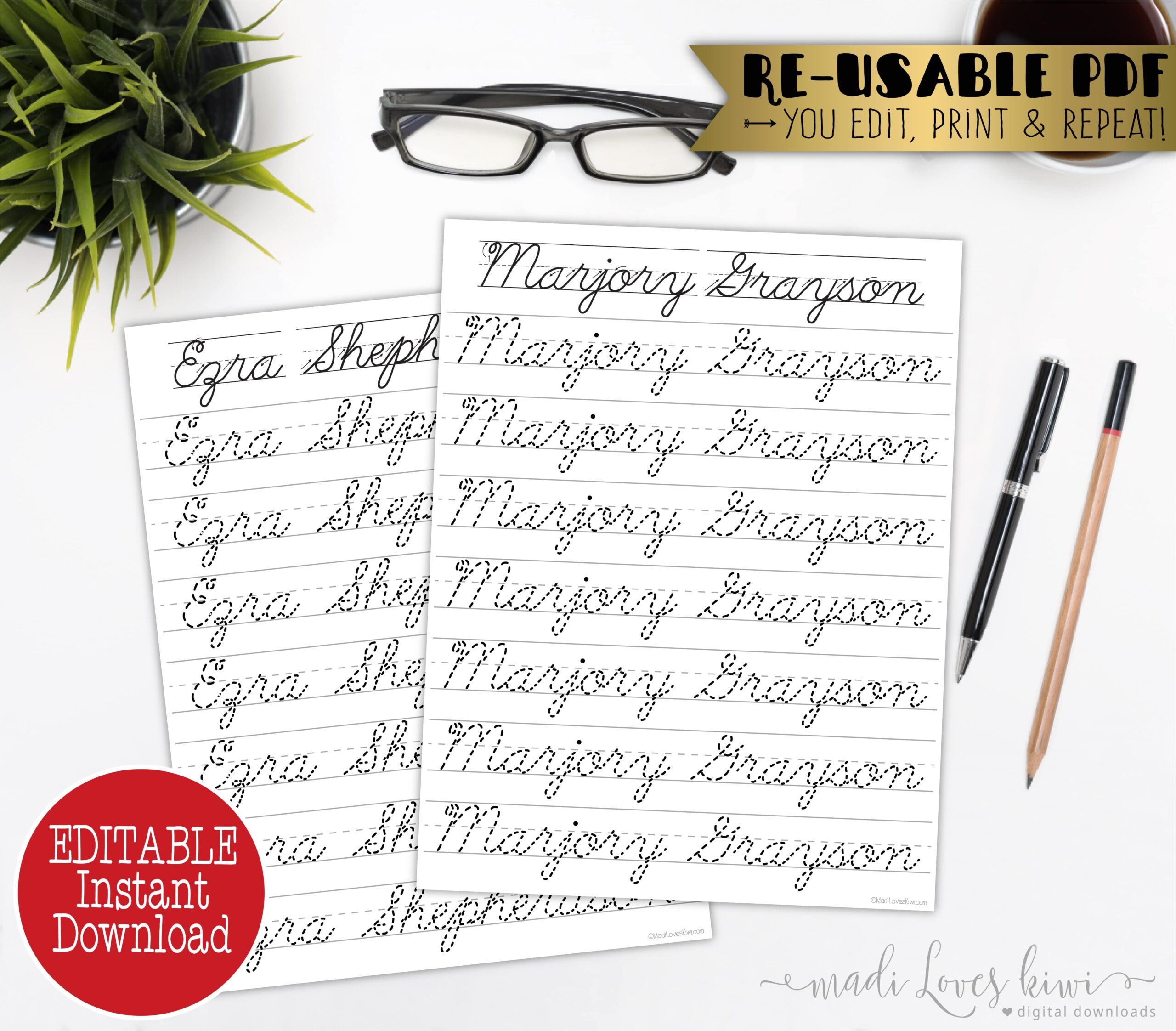 Printable Cursive Name Writing Worksheet Editable Script Handwriting Practice Page Madi Loves Kiwi Digital Downloads Printable Cursive Name Writing Worksheet Editable Script Handwriting Practice Page Madi Loves Kiwi Digital Downloads