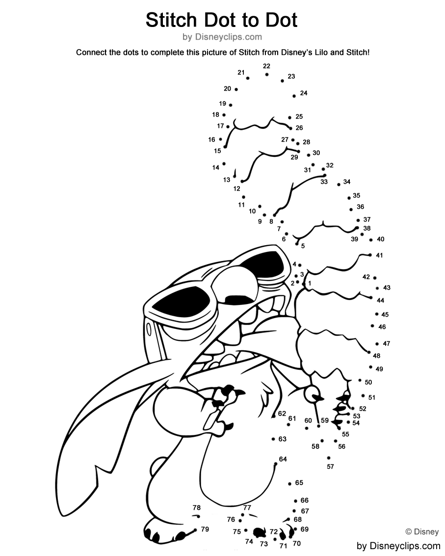 Printable Disney Dot to Dot Coloring Pages Disneyclips