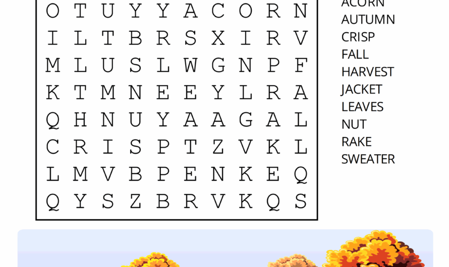 Fall Word Search Printable