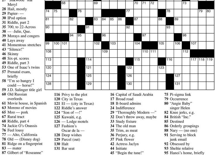 Premier Crossword Puzzle
