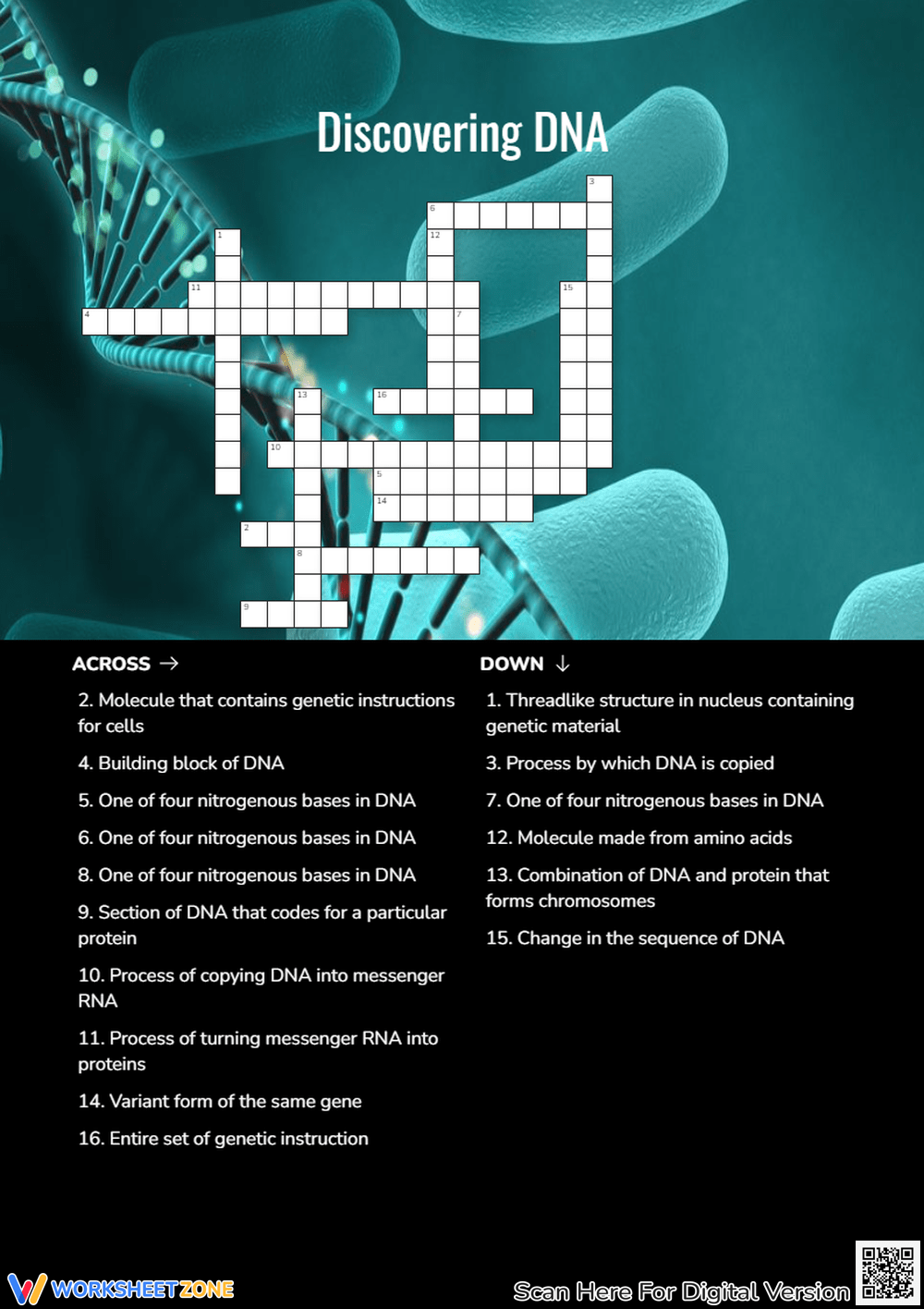 Printable Grade 5 Genetics Crossword Puzzle Worksheets Download Printable Grade 5 Genetics Crossword Puzzle Worksheets Download