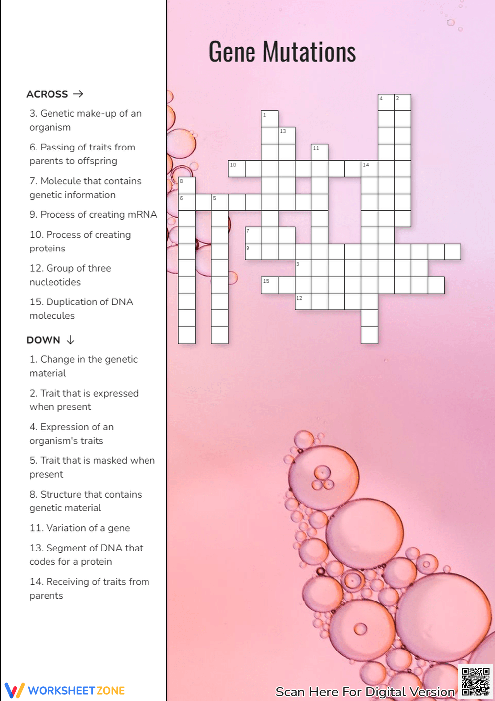 Printable Grade 5 Genetics Crossword Puzzle Worksheets Download Printable Grade 5 Genetics Crossword Puzzle Worksheets Download