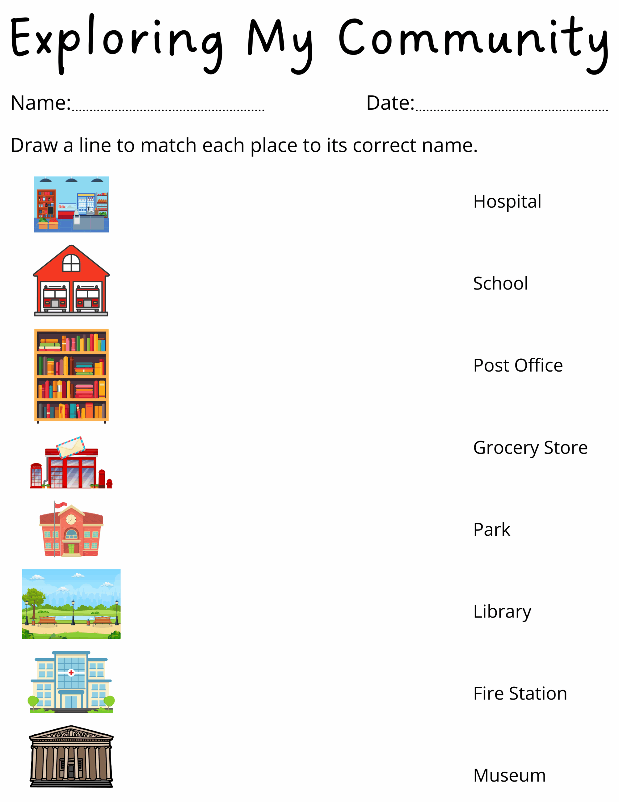 Printable Preschool Places In The Community Worksheets For Kindergarten Made By Teachers Printable Preschool Places In The Community Worksheets For Kindergarten Made By Teachers