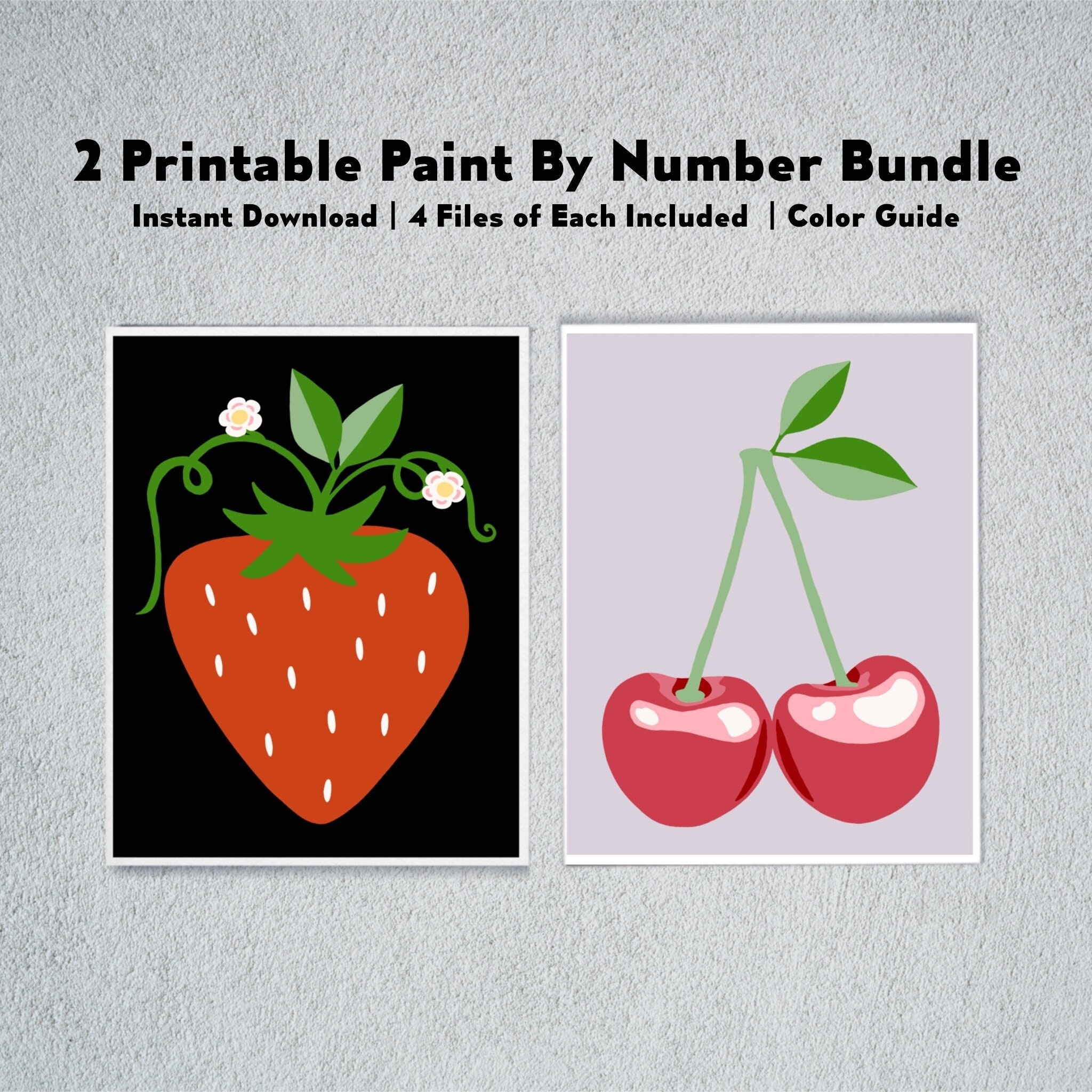 Printable Red Fruits Paint By Number Kit For Adult Beginners Bundle Etsy Printable Red Fruits Paint By Number Kit For Adult Beginners Bundle Etsy