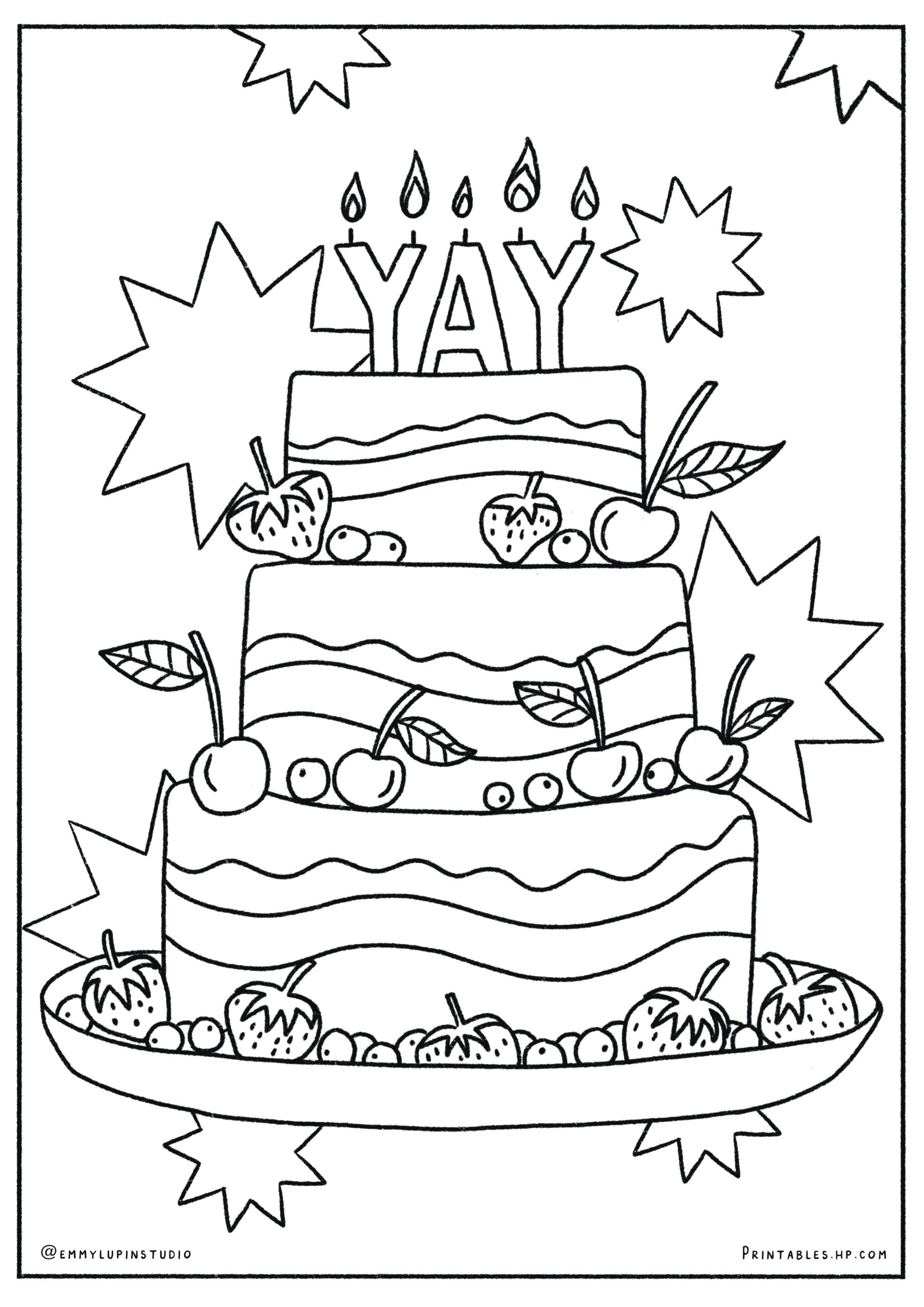 birthday cake color sheet birthday cake color sheet