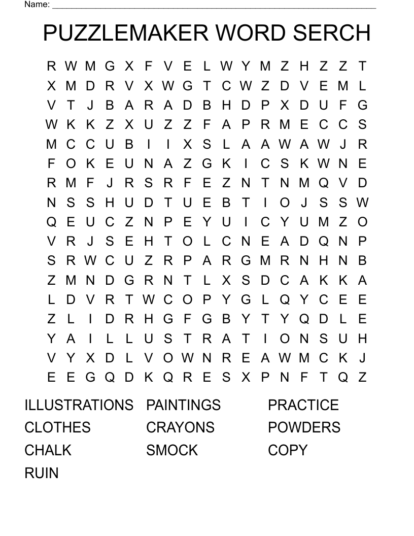 PUZZLEMAKER WORD SERCH Word Search WordMint PUZZLEMAKER WORD SERCH Word Search WordMint