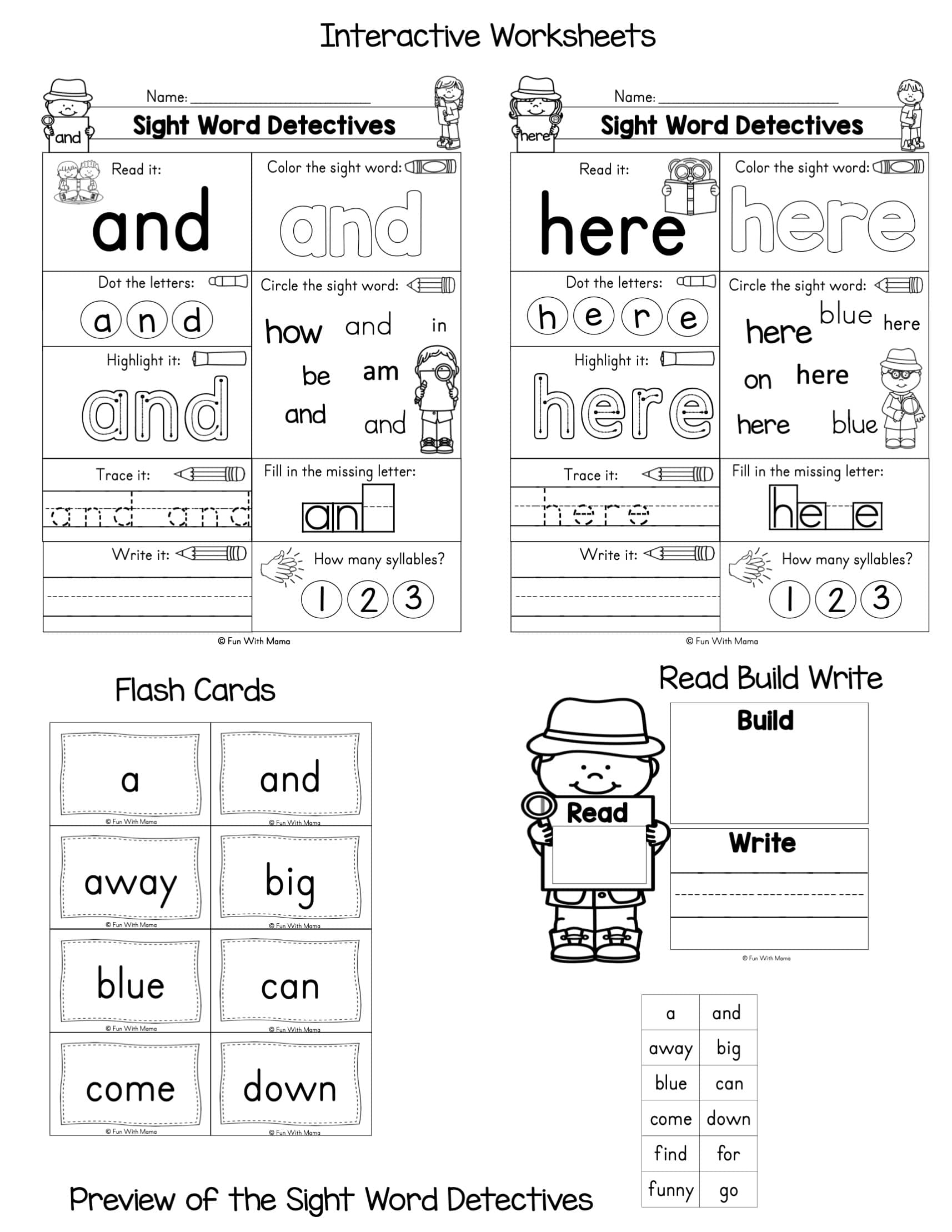 and sight word worksheet and sight word worksheet