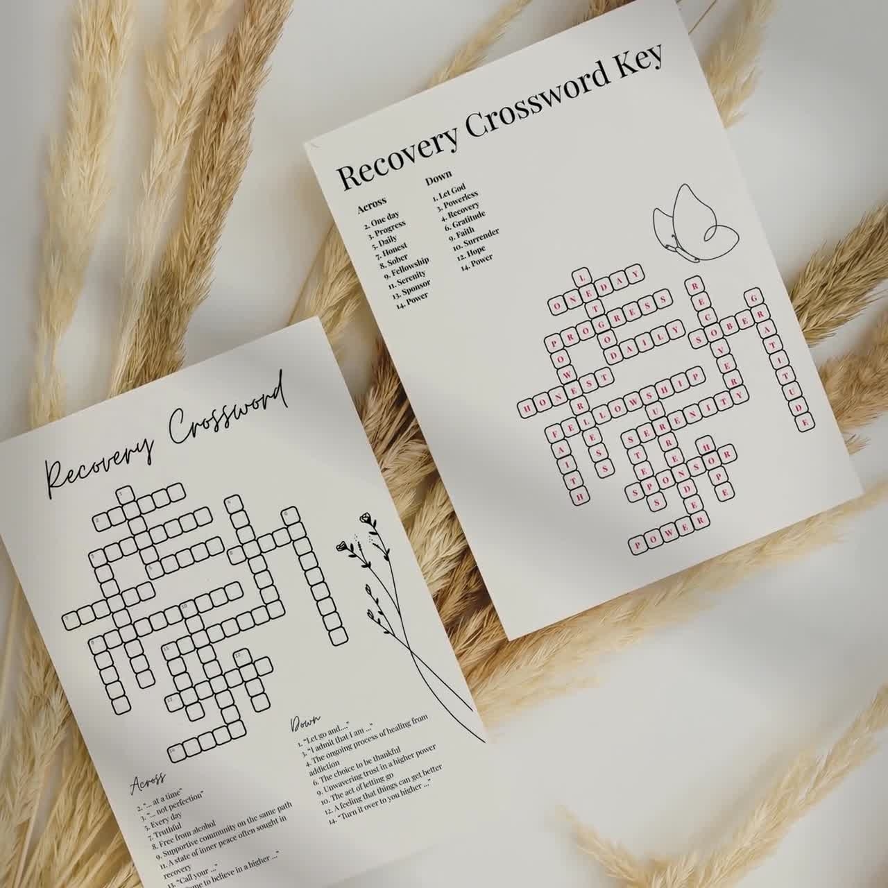 Recovery Crossword Game Answer Key 12 Steps Recovery Boredom Buster Instant Download PDF JPG Etsy Recovery Crossword Game Answer Key 12 Steps Recovery Boredom Buster Instant Download PDF JPG Etsy