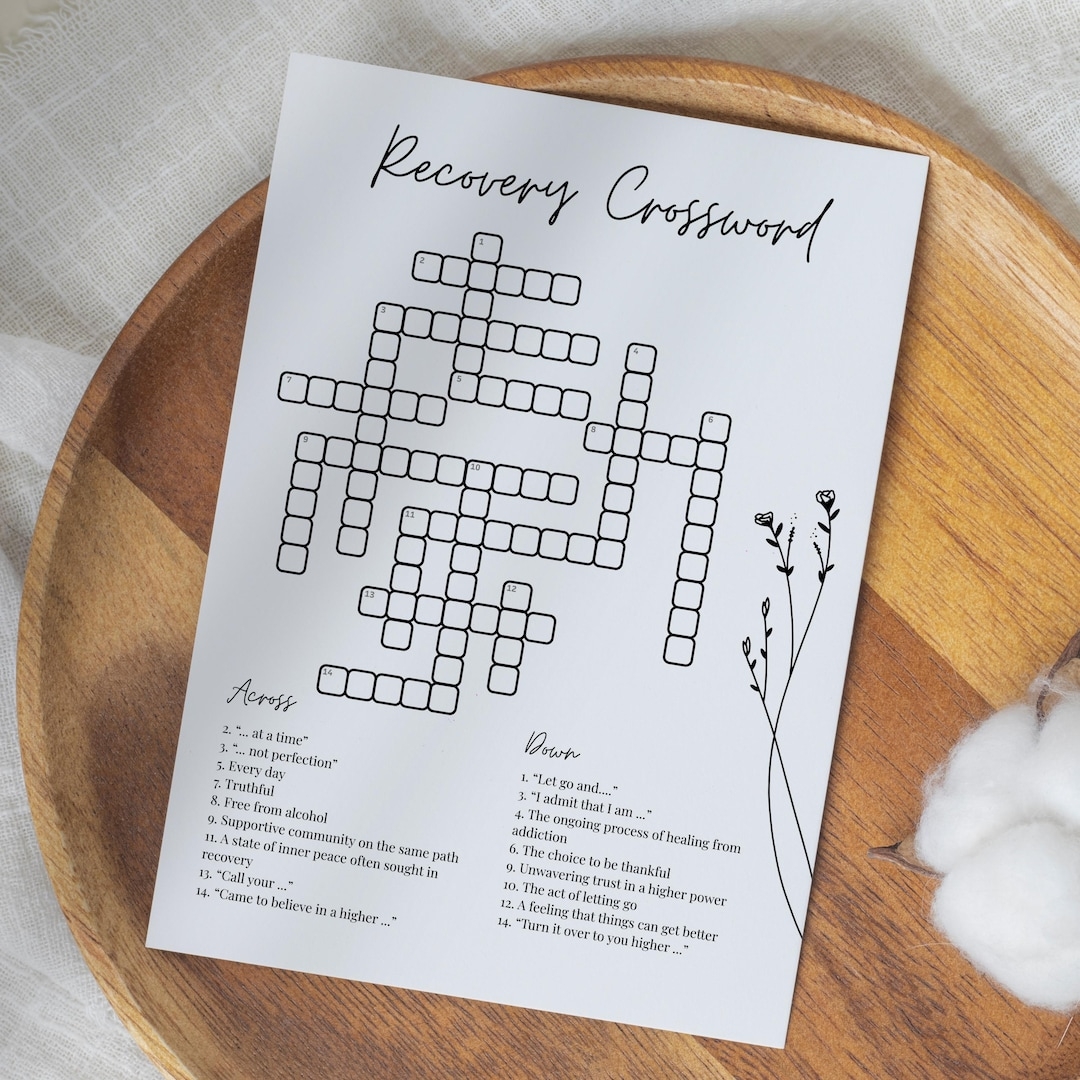 Recovery Crossword Game Answer Key 12 Steps Recovery Boredom Buster Instant Download PDF JPG Etsy Recovery Crossword Game Answer Key 12 Steps Recovery Boredom Buster Instant Download PDF JPG Etsy