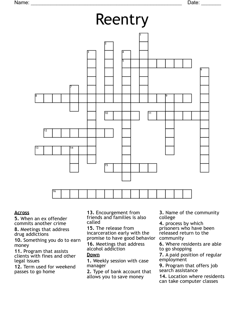 Reentry Crossword WordMint Reentry Crossword WordMint