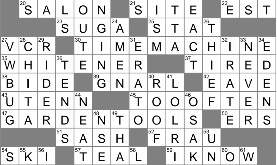 Crossword Clue Revealing