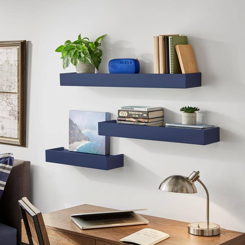 Reviews For StyleWell Modern Midnight Blue Wood Floating Wall Shelf Set Of 3 36 quot W X 3 quot H X 6 quot D Pg 2 The Home Depot Reviews For StyleWell Modern Midnight Blue Wood Floating Wall Shelf Set Of 3 36 quot W X 3 quot H X 6 quot D Pg 2 The Home Depot