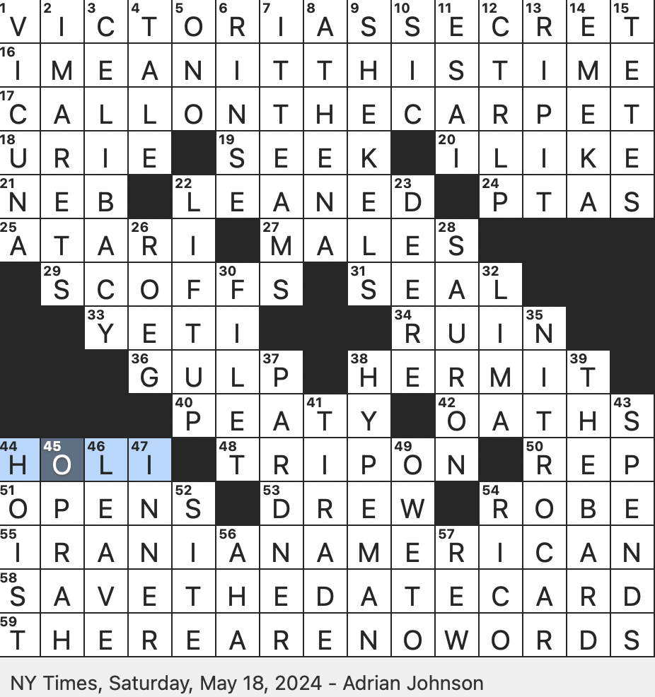 Rex Parker Does The NYT Crossword Puzzle Crowd Energizer At A Hip hop Concert SAT 5 18 24 Sobriquet Behind 154 Sonnets Blacksmith turned agricultural Magnate Of The 19th Century Start Of A Rex Parker Does The NYT Crossword Puzzle Crowd Energizer At A Hip hop Concert SAT 5 18 24 Sobriquet Behind 154 Sonnets Blacksmith turned agricultural Magnate Of The 19th Century Start Of A