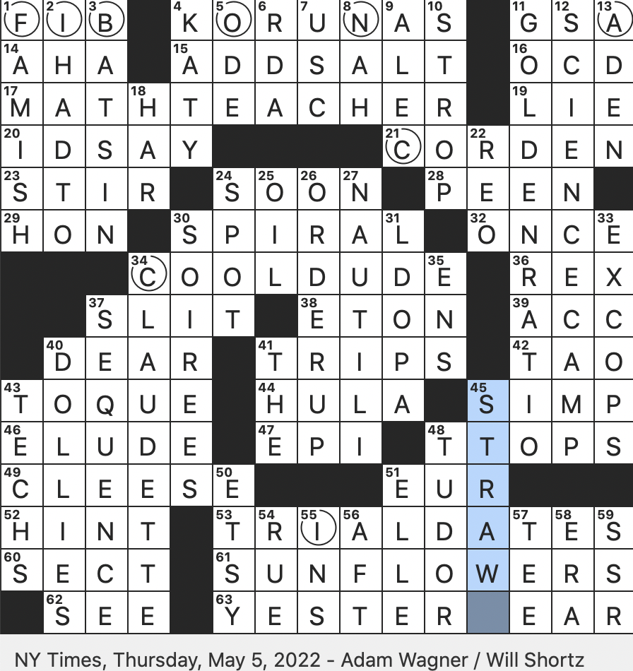 Rex Parker Does The NYT Crossword Puzzle Diner Cry After A Bell Is Rung THU 5 5 22 Student led LGBTQ Grp Terence Noted Expert On Combinatorics And Analytic Number Theory Rex Parker Does The NYT Crossword Puzzle Diner Cry After A Bell Is Rung THU 5 5 22 Student led LGBTQ Grp Terence Noted Expert On Combinatorics And Analytic Number Theory