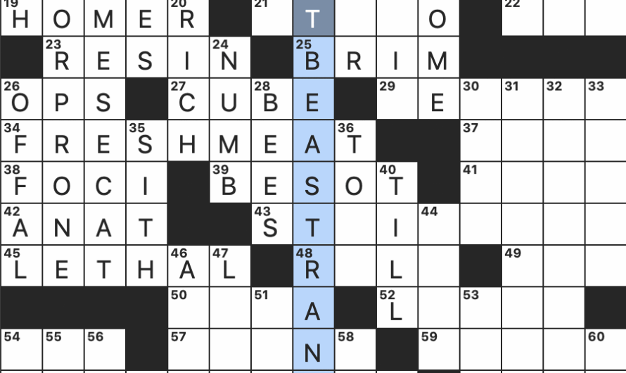 Sushi Tuna Crossword Clue