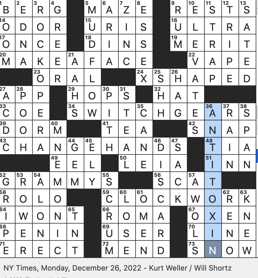 Rex Parker Does The NYT Crossword Puzzle Like Old fashioned Railroad Crossing Signs MON 12 26 22 Landslide Of Wet Sediment Princess Who Says Into The Garbage Chute Flyboy 97 5 Of Rex Parker Does The NYT Crossword Puzzle Like Old fashioned Railroad Crossing Signs MON 12 26 22 Landslide Of Wet Sediment Princess Who Says Into The Garbage Chute Flyboy 97 5 Of