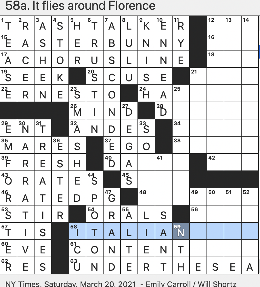 Rex Parker Does The NYT Crossword Puzzle New York College Named After A Franciscan Friar SAT 3 20 21 Flour In Indian Cuisine Oper Famed German Concert Hall