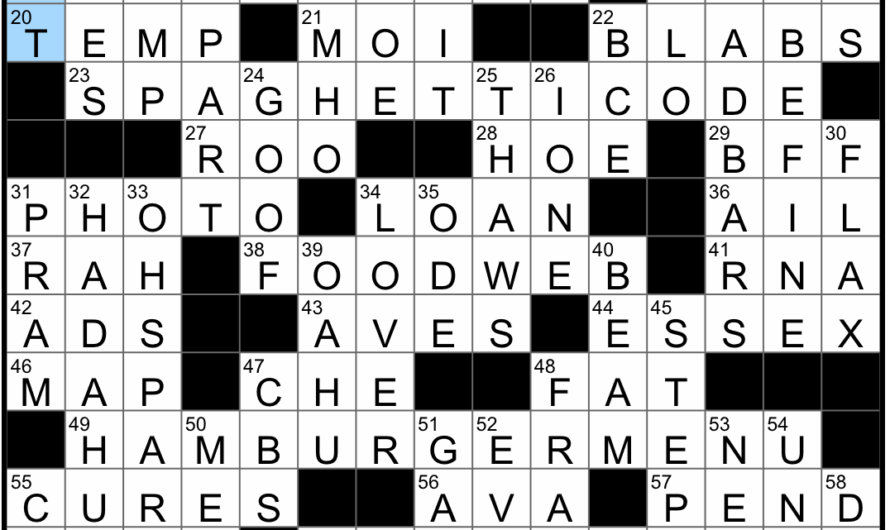 Spill The Beans Crossword