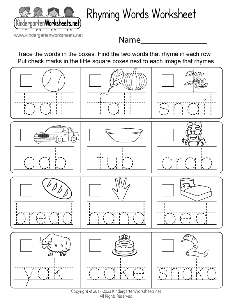 Rhyming Words Worksheet Free Printable Digital PDF Rhyming Words Worksheet Free Printable Digital PDF