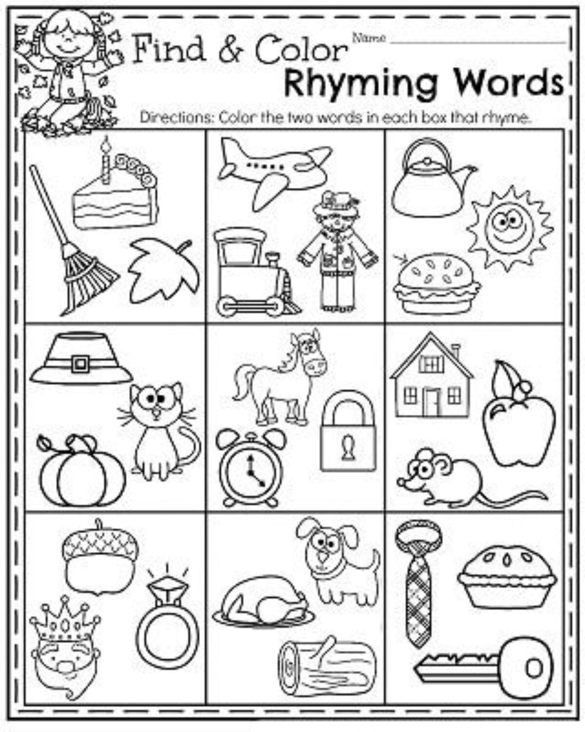 Rhyming Words Worksheet School Worksheets Library