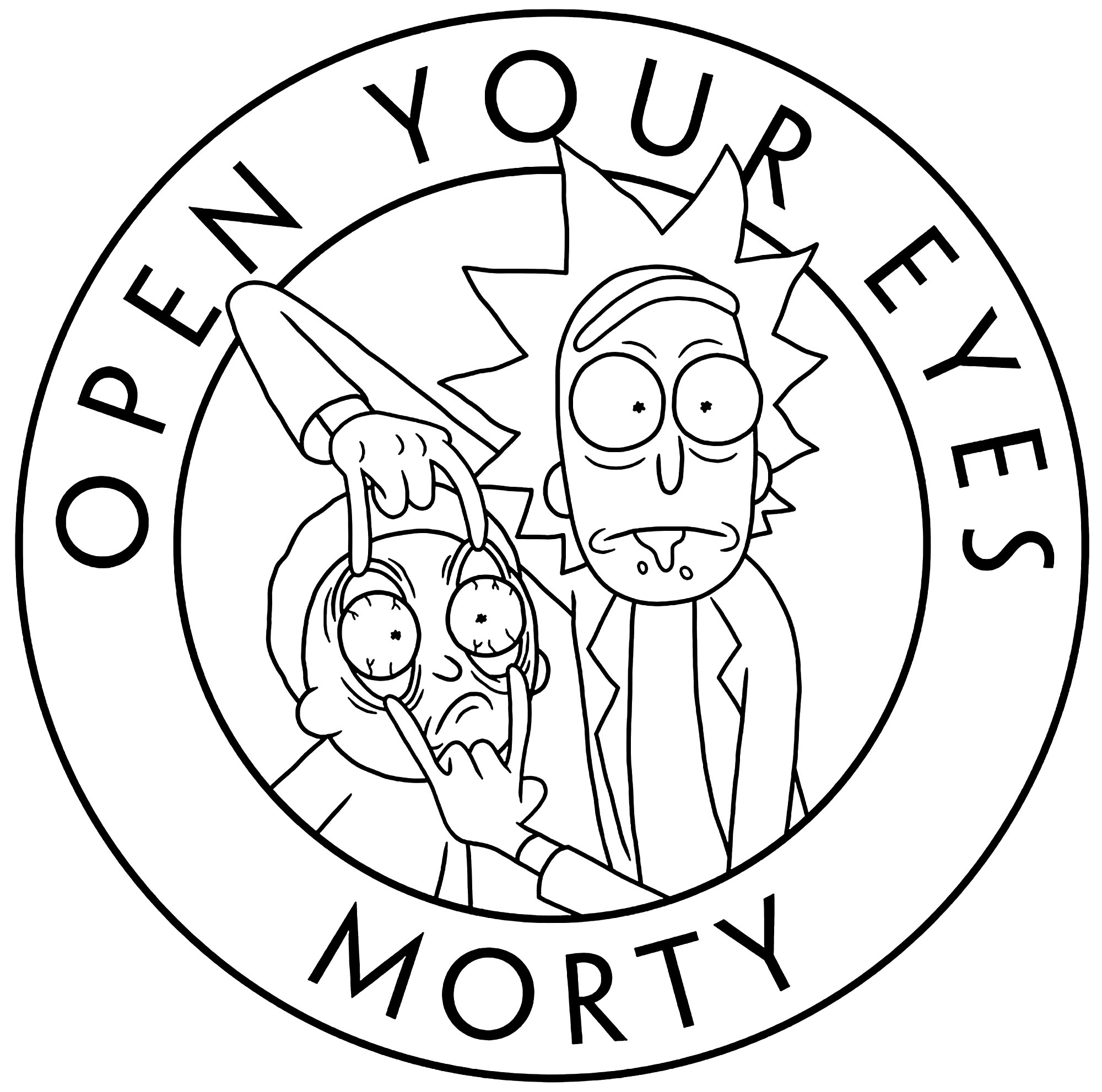 Rick And Morty Open Your Eyes TV Show Coloring Pages Rick And Morty Open Your Eyes TV Show Coloring Pages