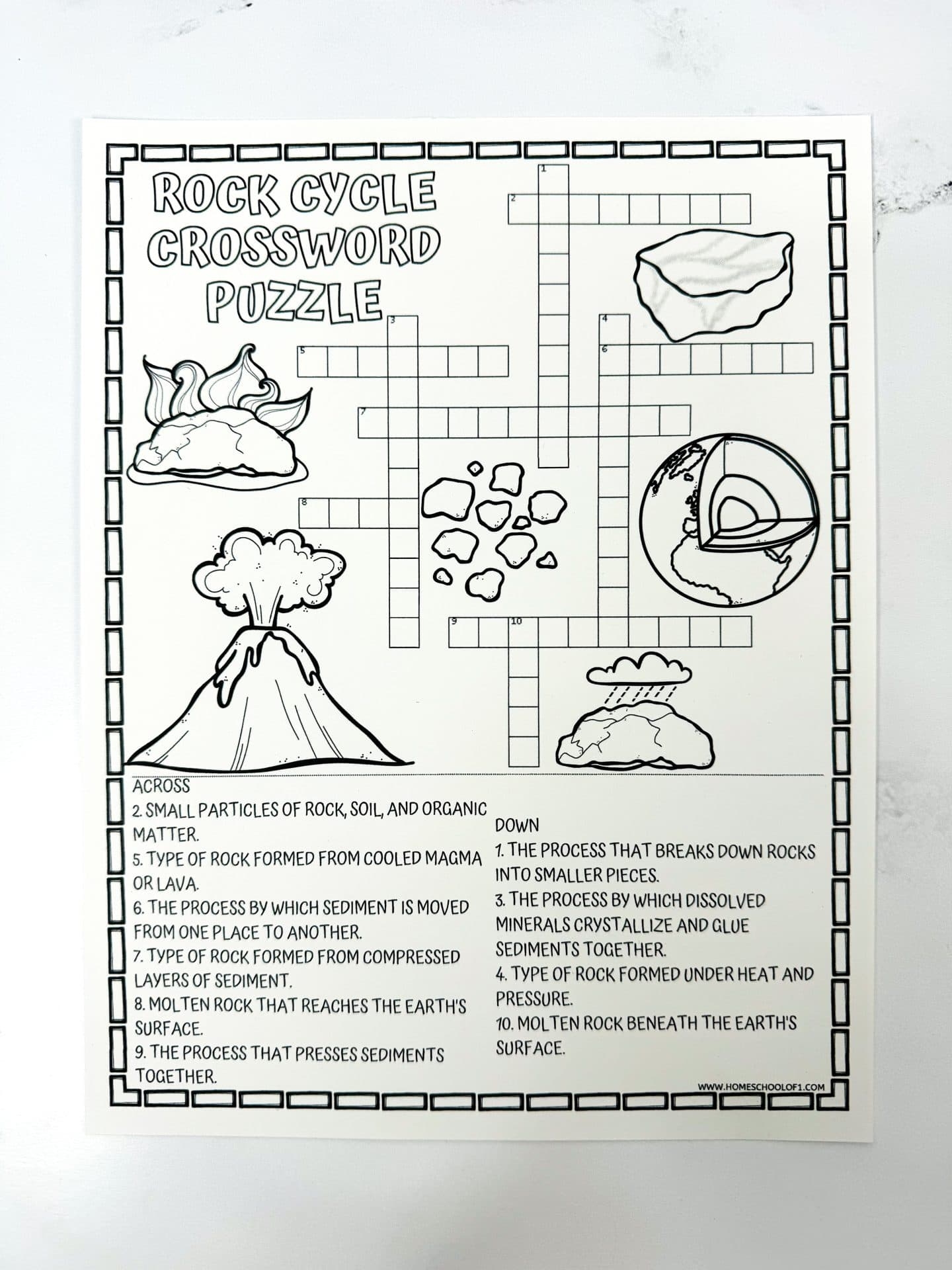 Rock Cycle Crossword Puzzle Free Printable Rock Cycle Crossword Puzzle Free Printable