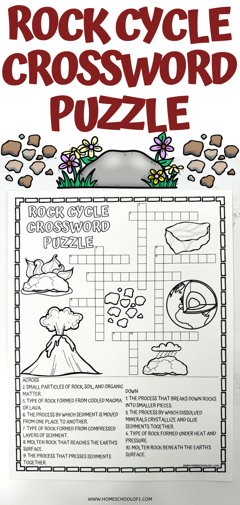Rock Cycle Crossword Puzzle Free Printable Rock Cycle Crossword Puzzle Free Printable