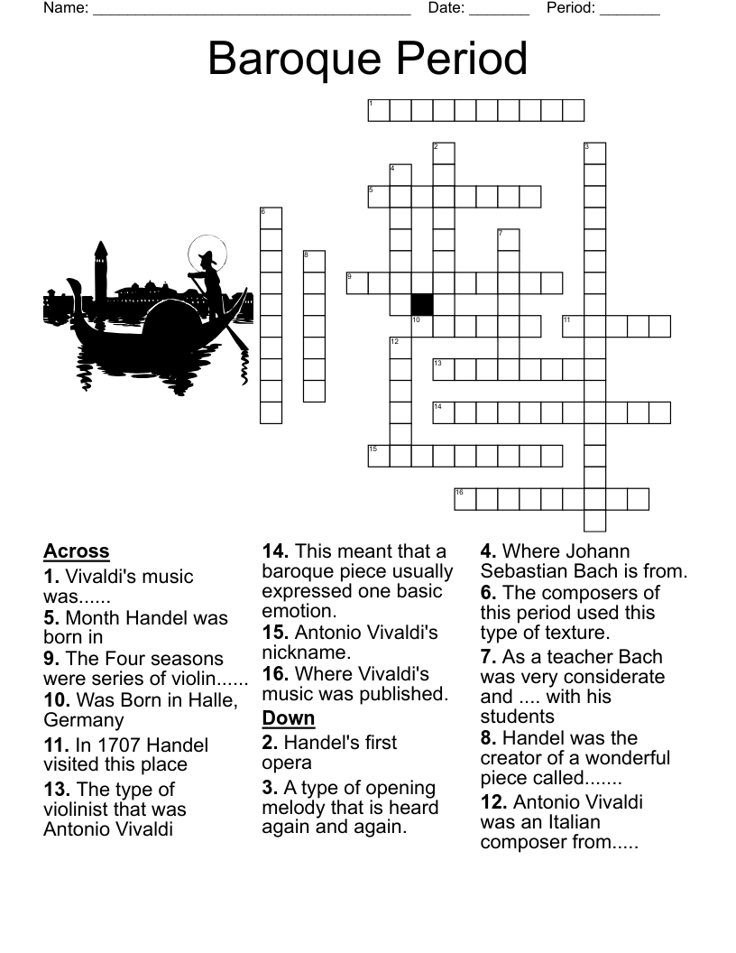 Romantic Music Vocabulary Crossword WordMint Romantic Music Vocabulary Crossword WordMint