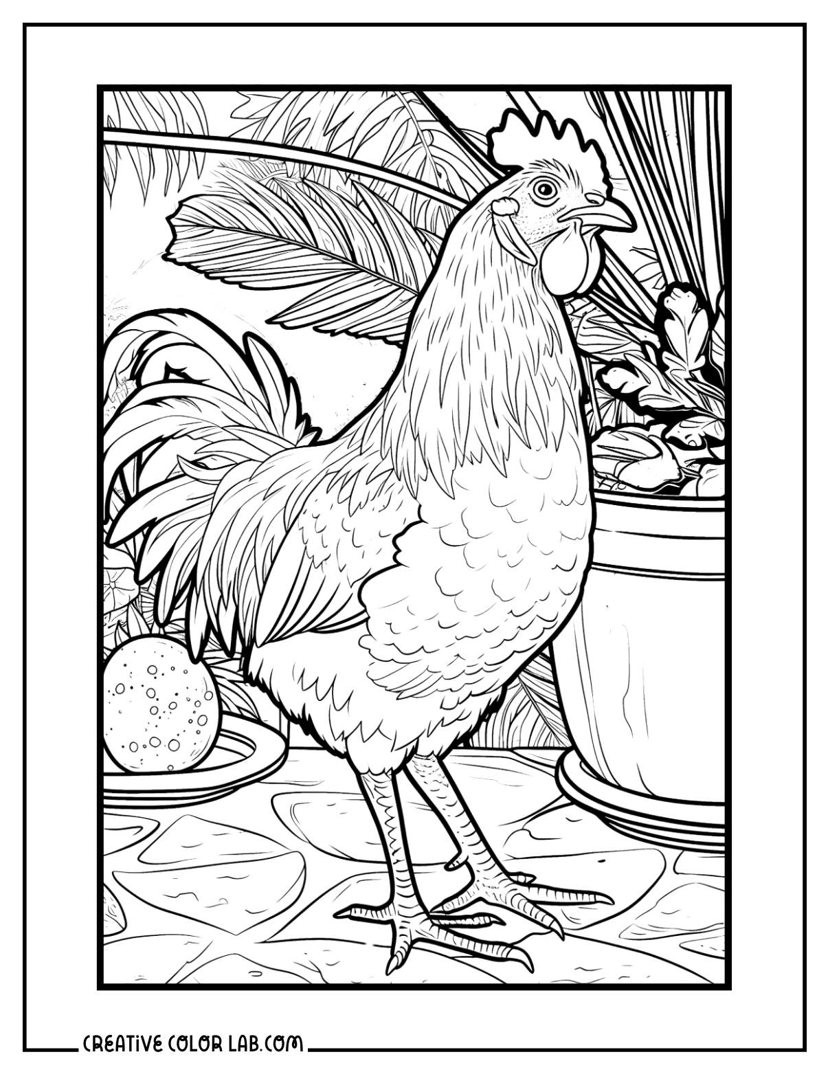 colouring pages of hen colouring pages of hen