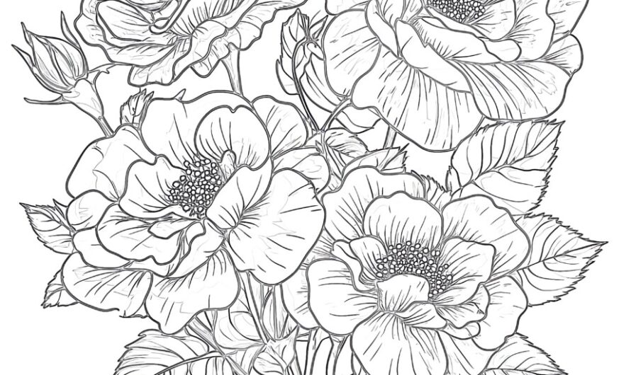 Coloring Pages Realistic Flowers