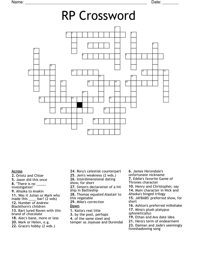 spanish term of endearment crossword