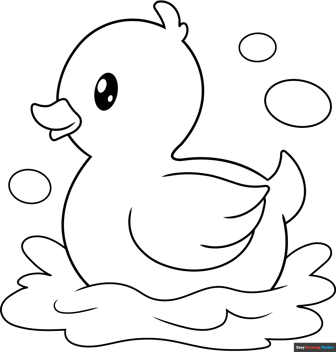Rubber Duck Coloring Page Easy Drawing Guides Rubber Duck Coloring Page Easy Drawing Guides